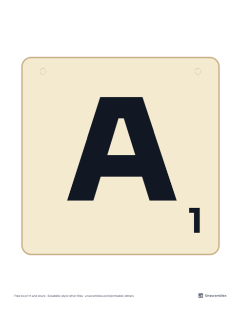 Preview of Letter tiles, one per page